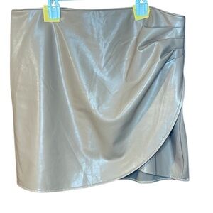 Abercrombie and Fitch Faux Leather Skirt Light Brown Women's XL Side Cinching